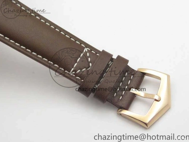 MIROTIME 0323 Calatrava 5524R Pilot Travel Time RG GRF Brown Dial on Brown Leather Strap MIYOTA TopPick 7155